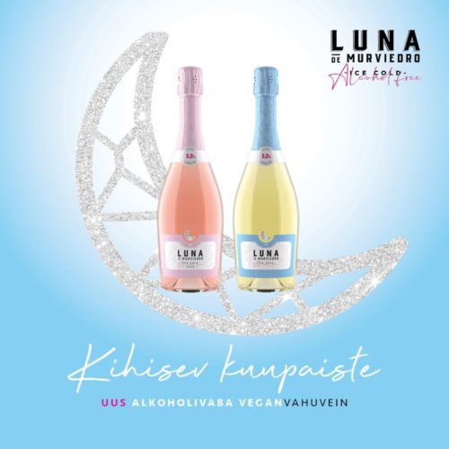Alkoholivaba vegan vahuvein Luna de Murviedro valge ja roosa