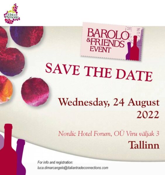 Meil on hea meel kutsuda Teid degustatsioonile – Barolo & Friends with Masterclass, mis toimub 24.augustil! 